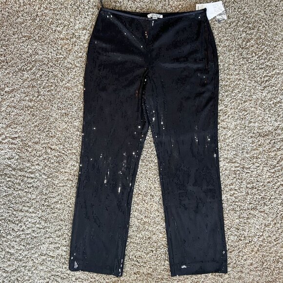 CHETTA B Black Sequin Dress Pants Sherrie Bloom Peter Noviello in Sz 12  NWT - Picture 5 of 9